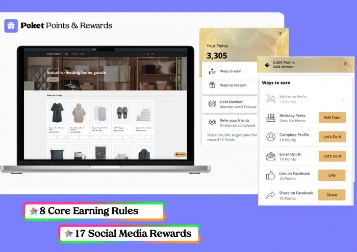 Poket rewards app for ecommerce - point and rewards