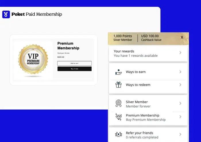 Poket paid membership system